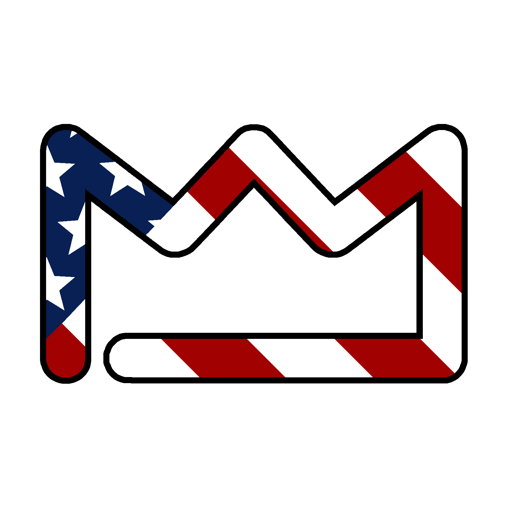 American Flag Crown Decal