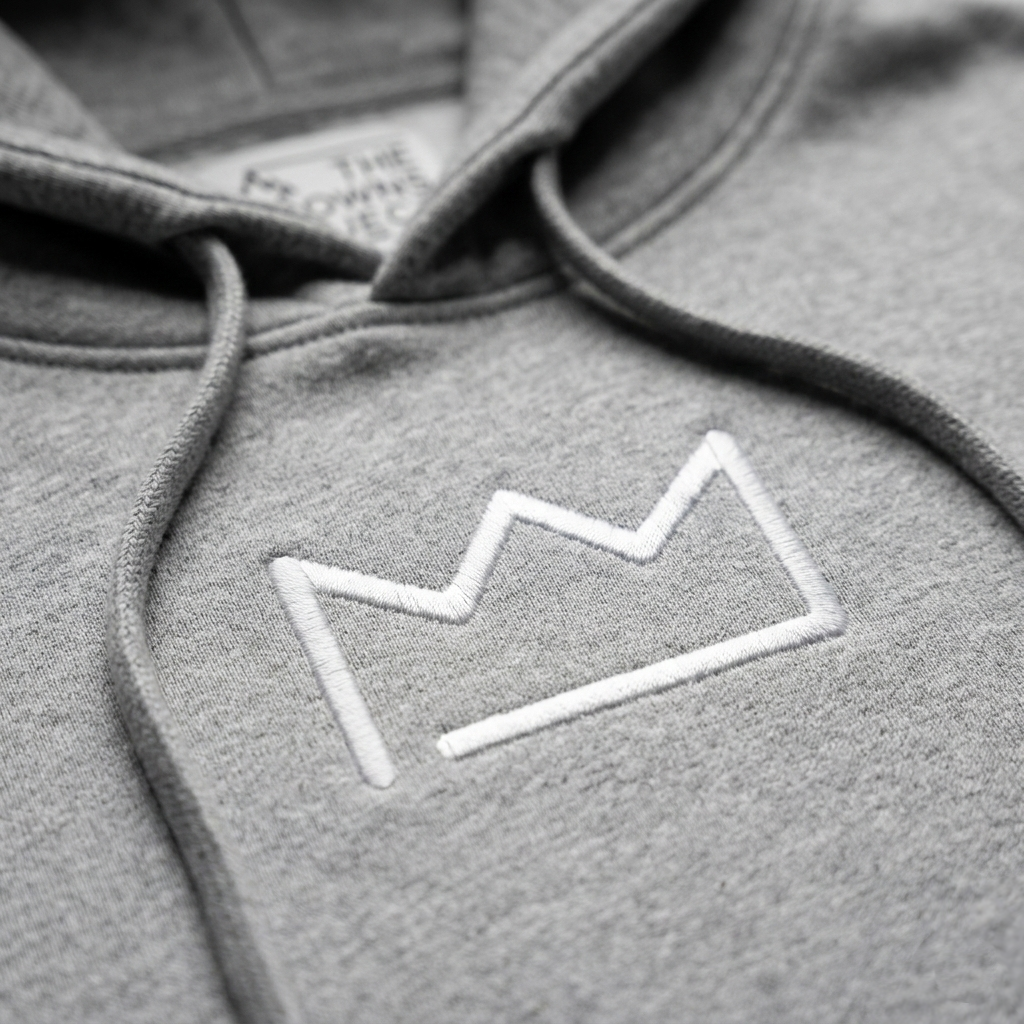 Embroidered Logo Hoodie - Heather Gray